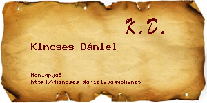 Kincses Dániel névjegykártya